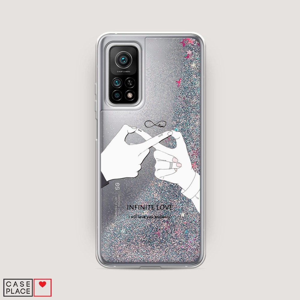 

Жидкий чехол с блестками "Любовь навсегда" на Xiaomi Mi 10T