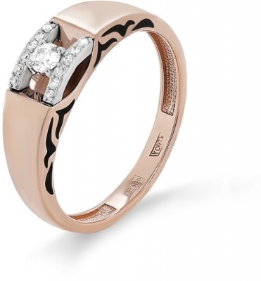 

Кольцо из красного золота с бриллиантом/эмалью р. 17,5 Kabarovsky 11-01367-1002, 11-01367-1002