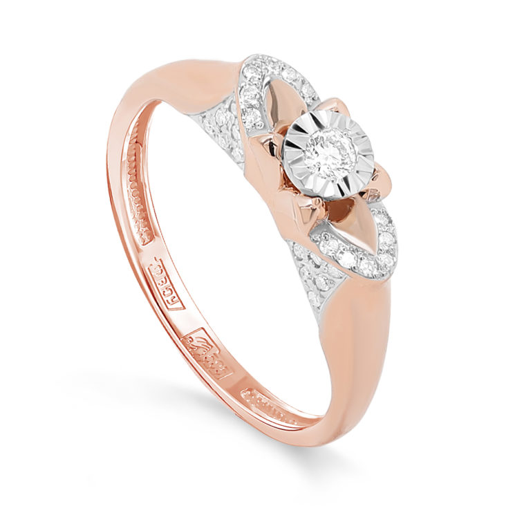 

Кольцо из красного золота с бриллиантом р. 17,5 Kabarovsky 11-01343-1000, 11-01343-1000