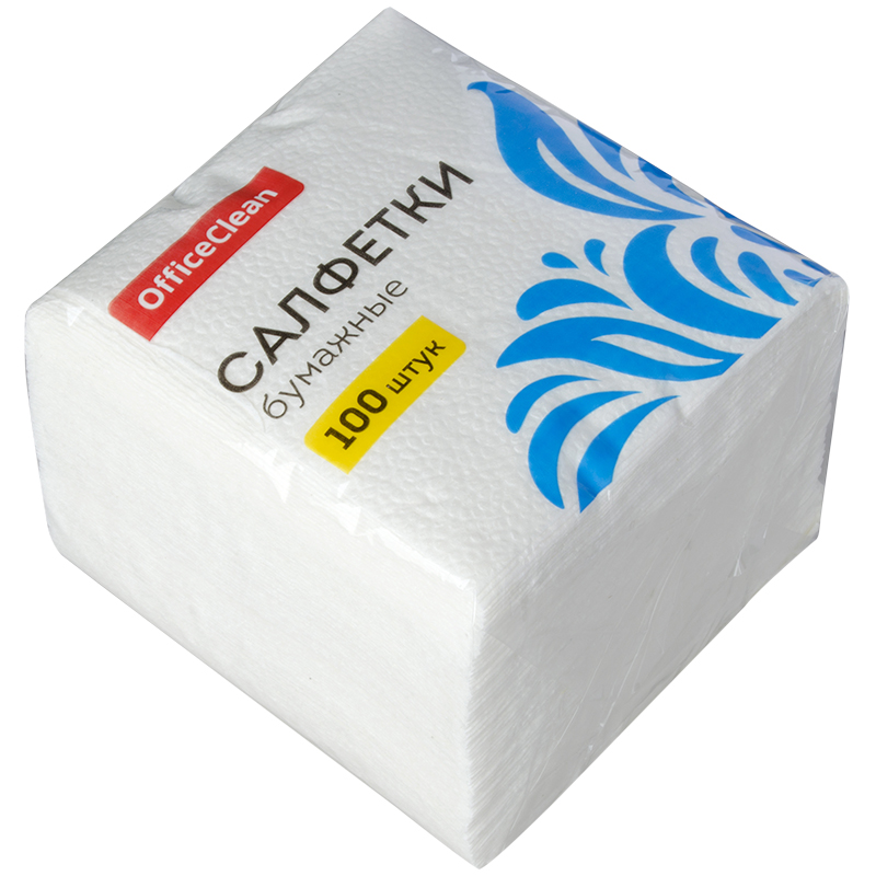 

Салфетки бумажные 23x23см, 1-слойные OfficeClean, белые, 100шт. (234359/В), 24 уп., Белый, 239500