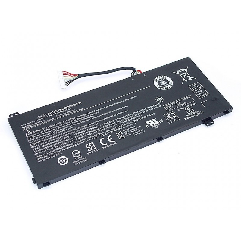 

Аккумулятор Vbparts схожий с AP18B18J для Acer Aspire 3 A314-33 7.6V 4515mAh 080155