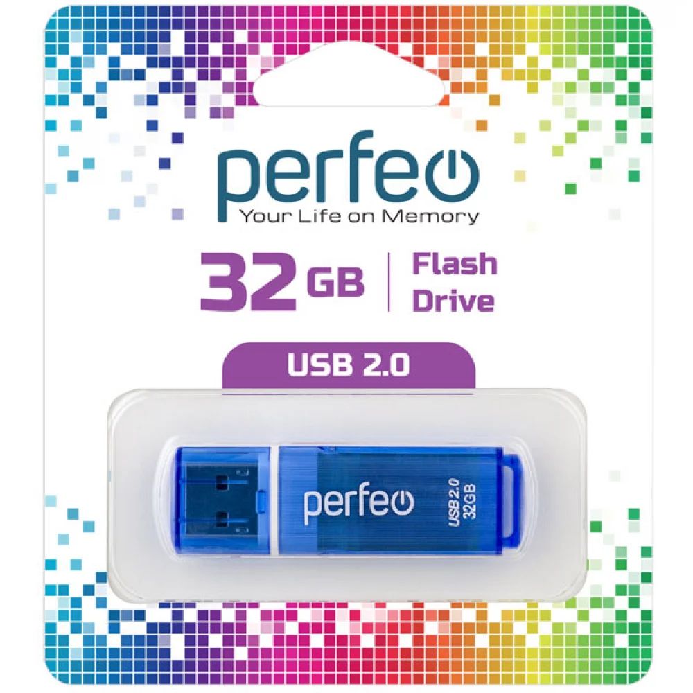 

Флешка Perfeo USB 32GB C13 Blue 32 ГБ Blue (PF-C13N032), USB 32GB C13 Blue