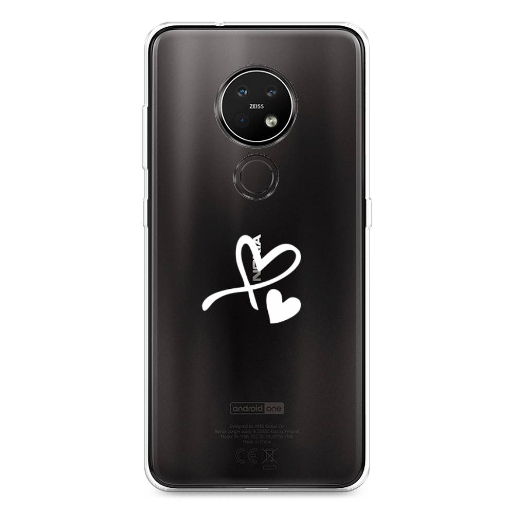 

Чехол Awog на Nokia 7.2 / Нокиа 7.2 "Сердечко минимализм", Белый, 123150-6
