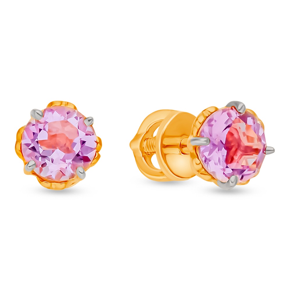 

Серьги из красного золота 585Gold 202010492, аметист, 202010492