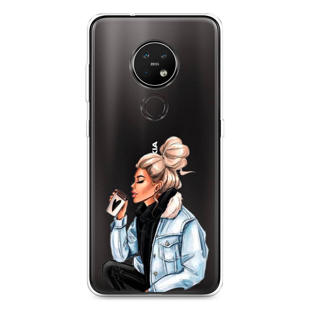 

Чехол Awog на Nokia 7.2 / Нокиа 7.2 "Cute girl", Коричневый;бежевый, 123150-7