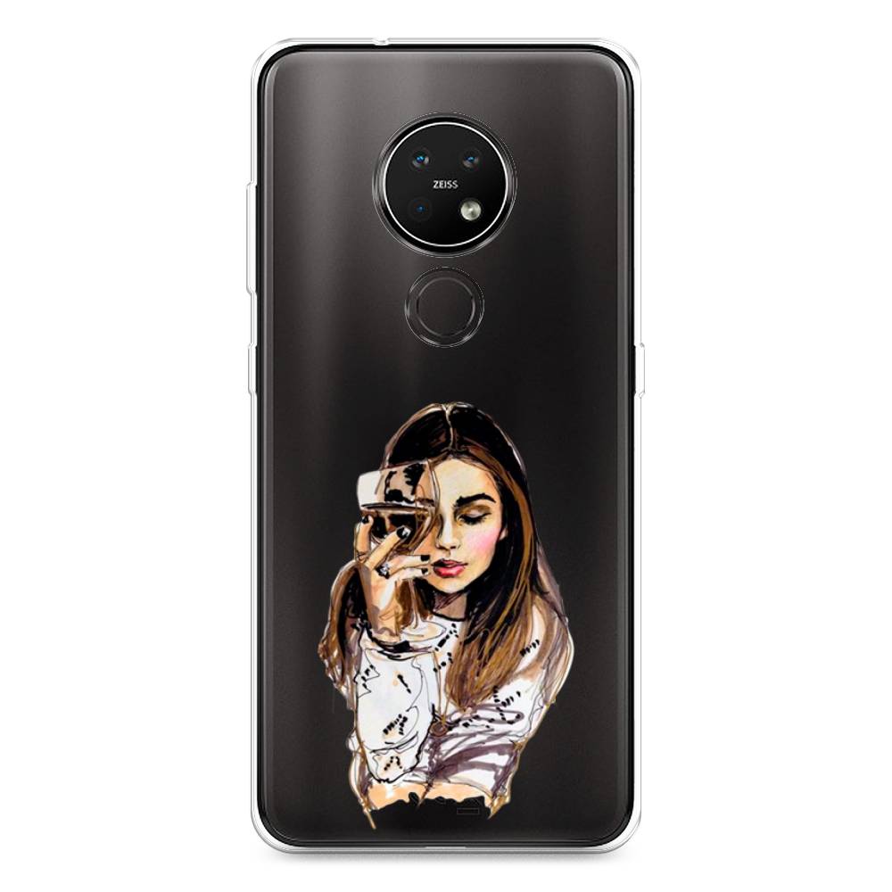 

Чехол Awog на Nokia 7.2 / Нокиа 7.2 "Девушка с бокалом", Коричневый;прозрачный;бежевый, 123150-7
