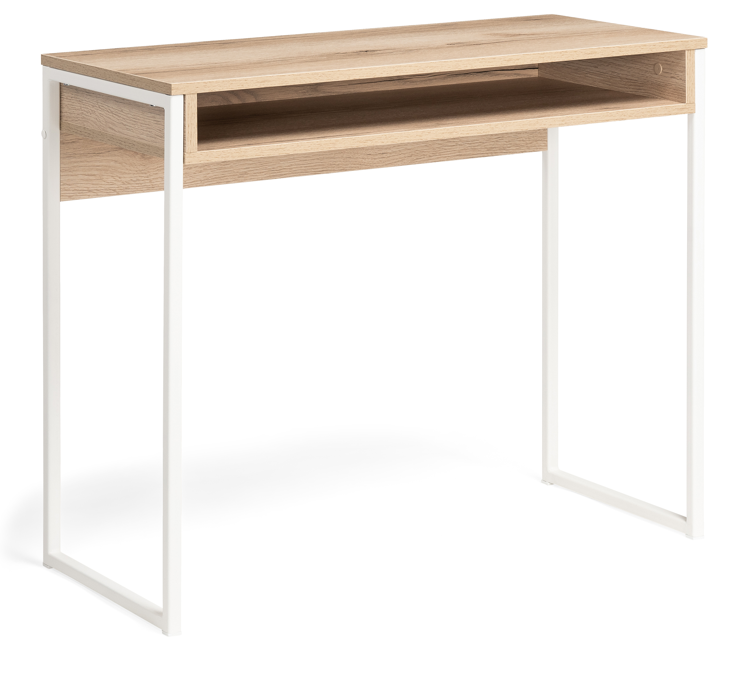 Письменный стол Мебельные решения Лео Лофт дуб делано светлый / белый матовый