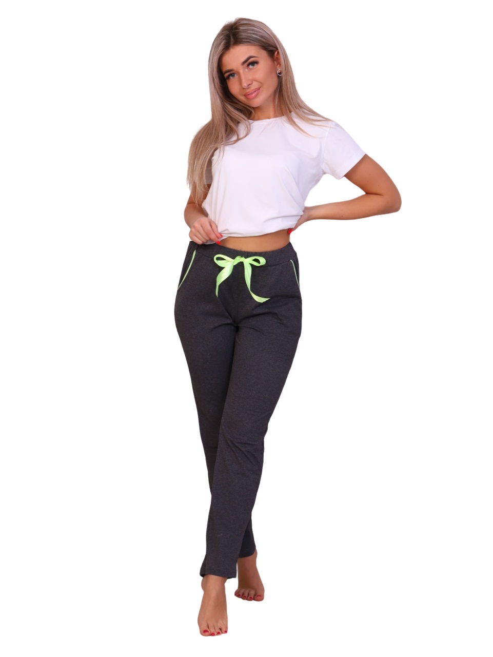 

Спортивные брюки женские New Life jersey 1705Б серые 46 RU, 1705Б