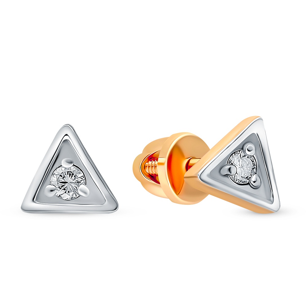 

Серьги из красного золота 585Gold 102007806, бриллиант, 102007806