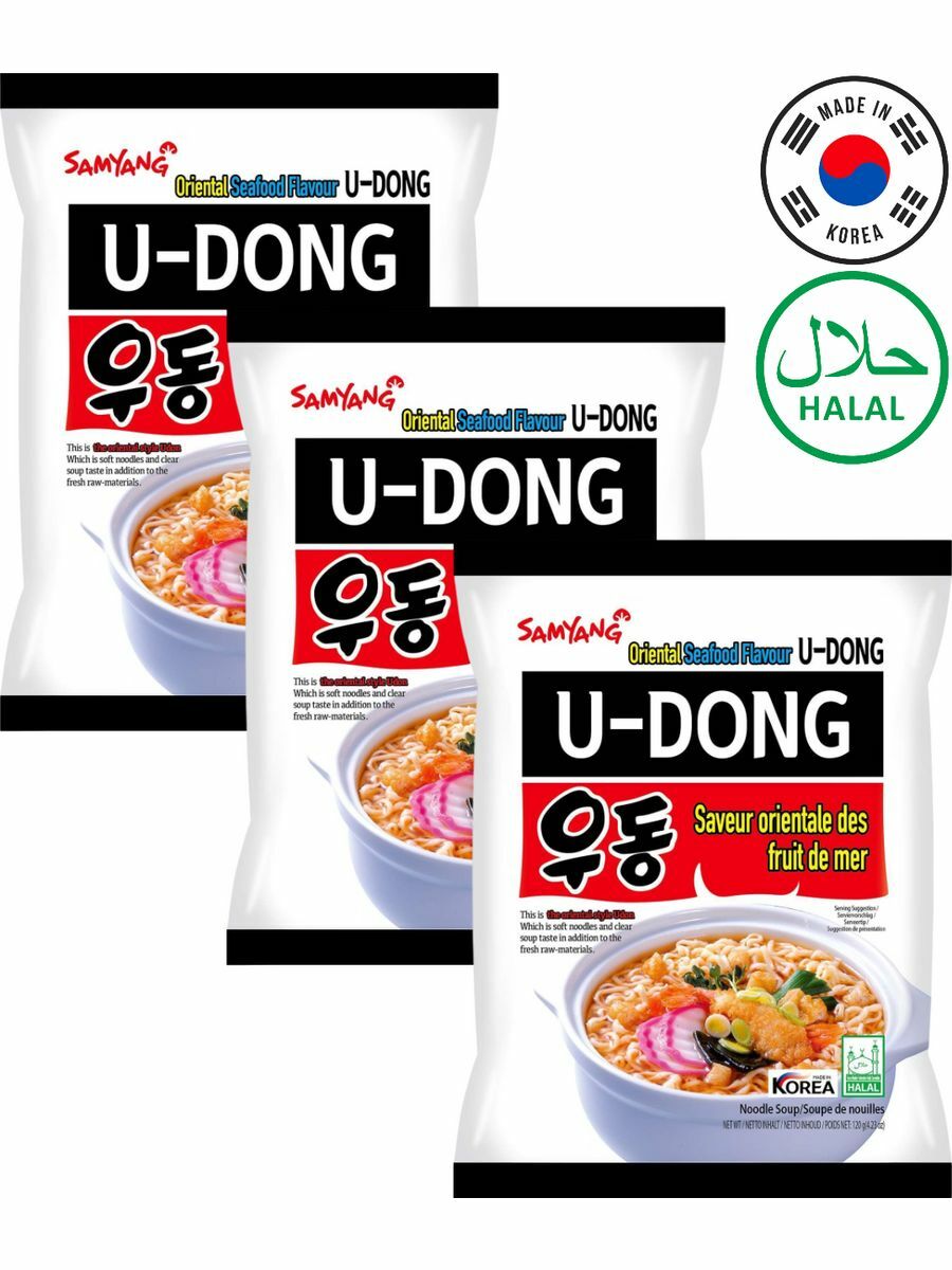 

Лапша SamYang U-Dong со вкусом морепродуктов 120 г * 3 шт