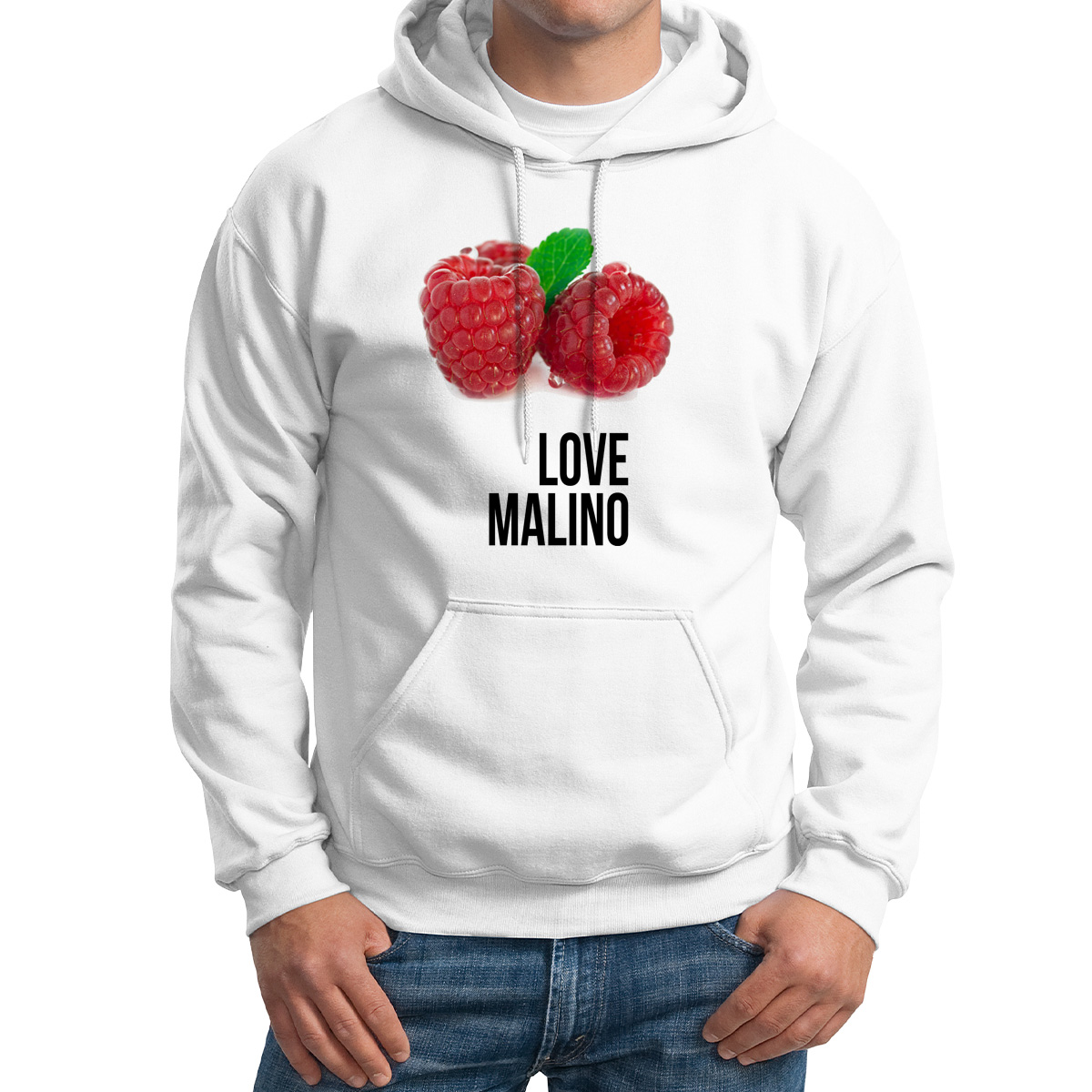Худи унисекс CoolPodarok Love malino белое 60 RU