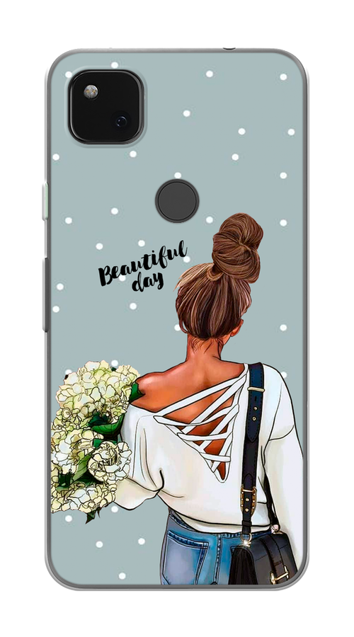 

Чехол Awog на Google Pixel 4A "Beautiful day", Голубой;коричневый;бежевый, 270650-6