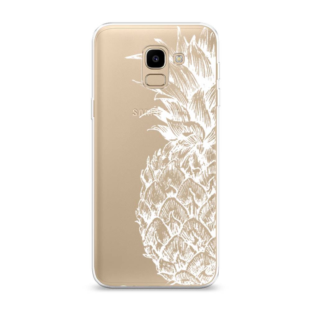 

Чехол Awog на Samsung Galaxy J6 2018 "Ананас графика белая", Белый, 26150-10
