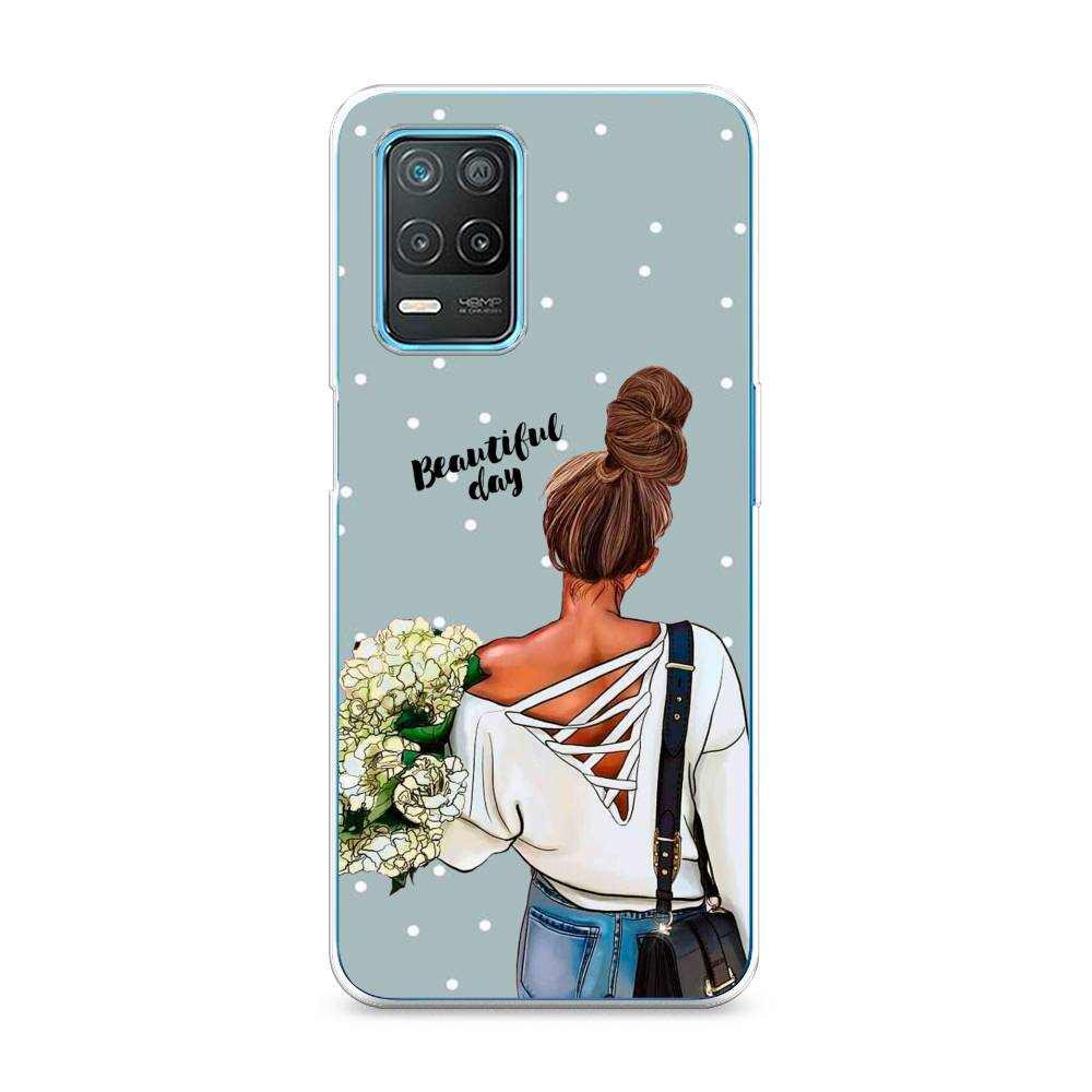 

Чехол Awog на Realme 8 5G "Beautiful day", Голубой;коричневый;бежевый, 257050-6