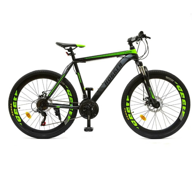 Велосипед 26 HOGGER STRIKE MD, 19 рама, сталь, 21-скор., зелено-серо-черный