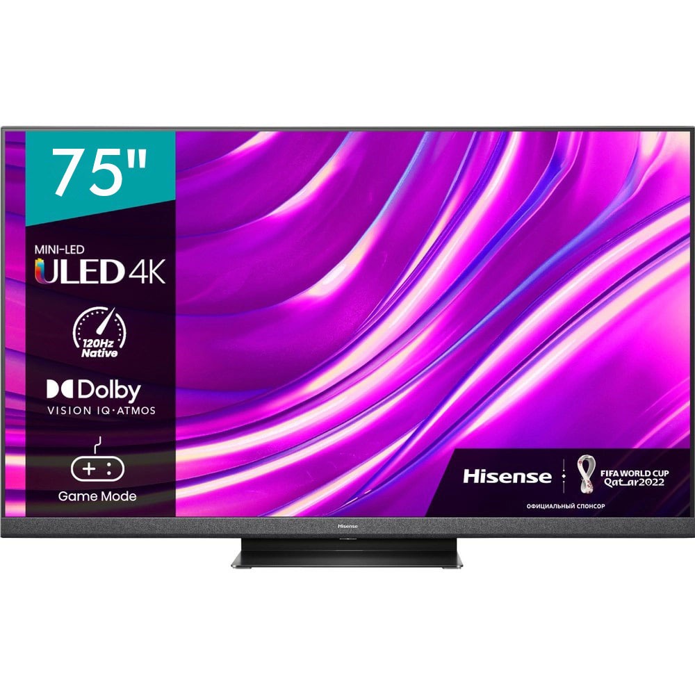 фото Uled телевизор 4k ultra hd hisense 75u8hq (2022) 75" 4k uhd mini led uled smart tv