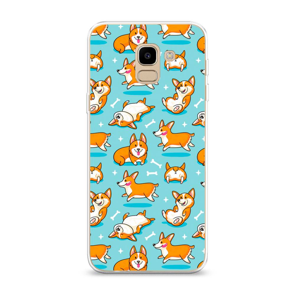 

Чехол Awog на Samsung Galaxy J6 2018 "Веселые корги", Коричневый, 26150-2