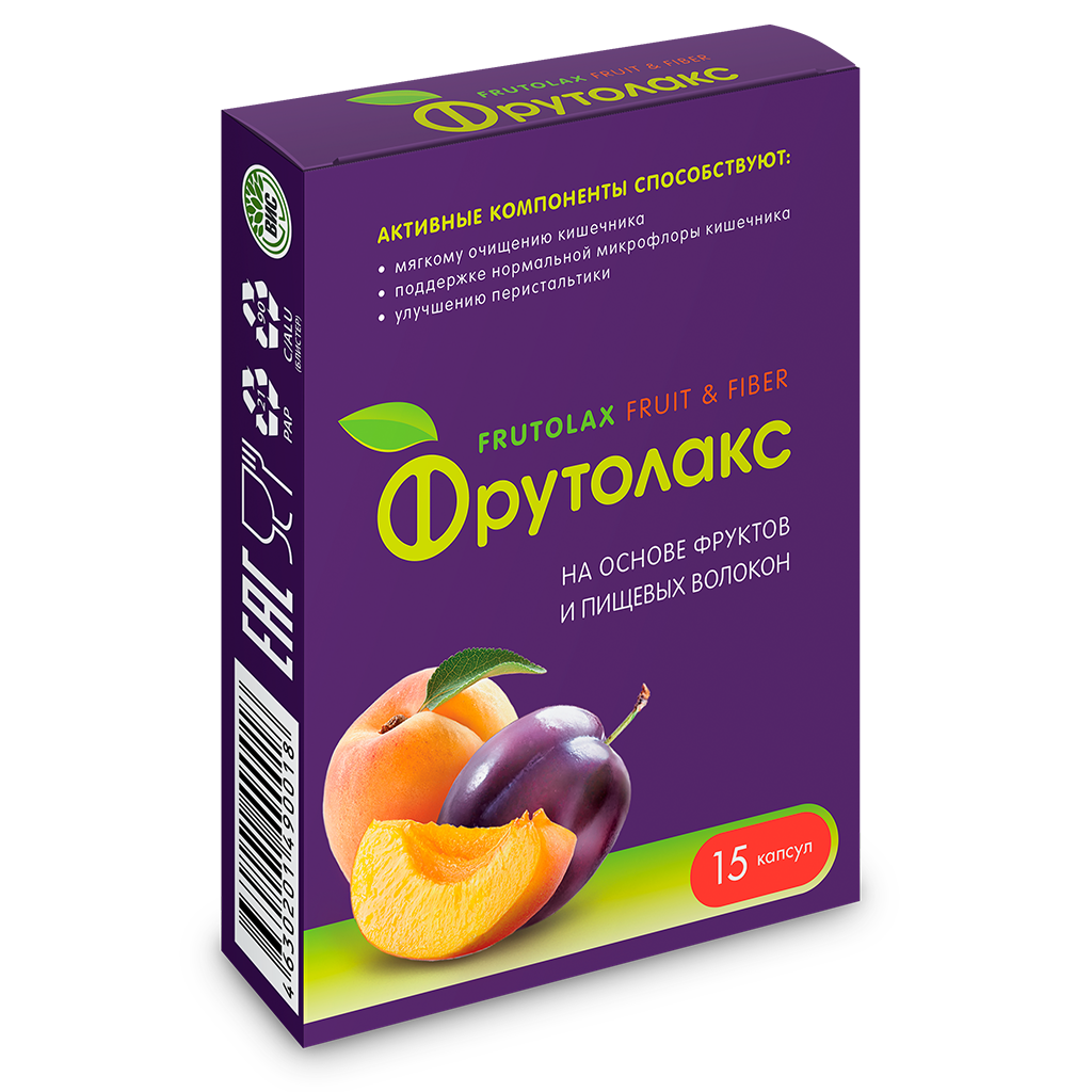 Фрутолакс Вис ООО на основе фруктов и пищевых волокон капсулы 0,35 г 15 шт.