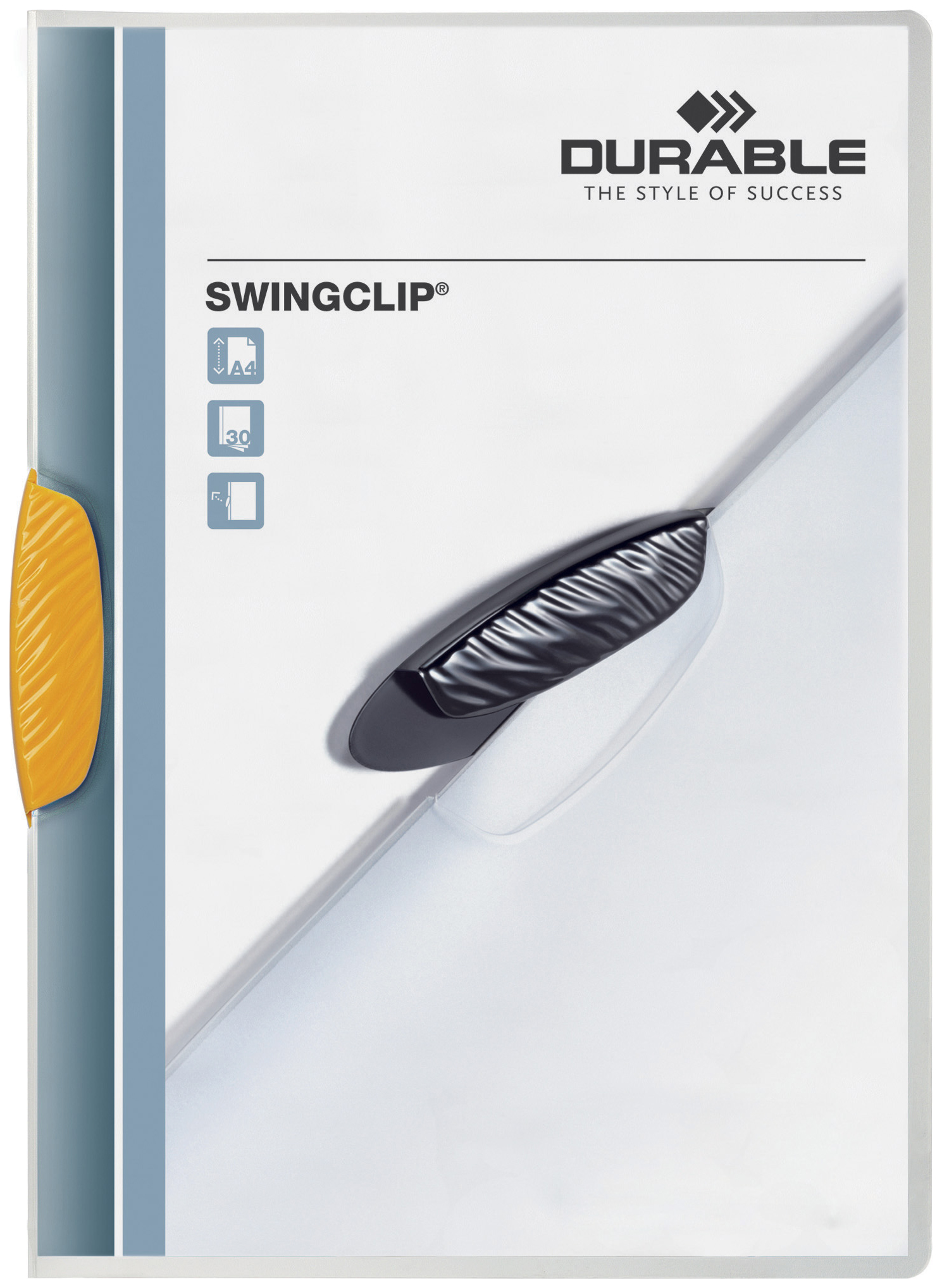 

Папка с цветным антистресс клипом Durable Swingclip, до 30 листов, А4, полипропилен