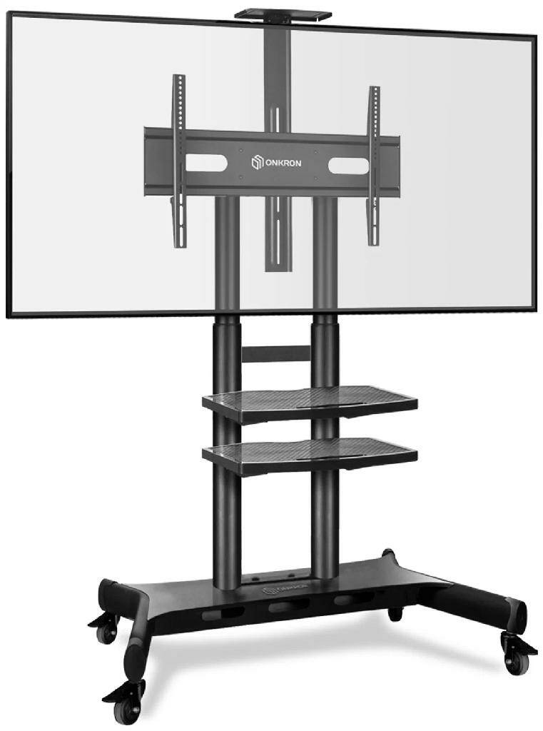 Мобильные стойки ONKRON TS1881 белая 2 полки для AV в комплкте Для телевизоров 55-80