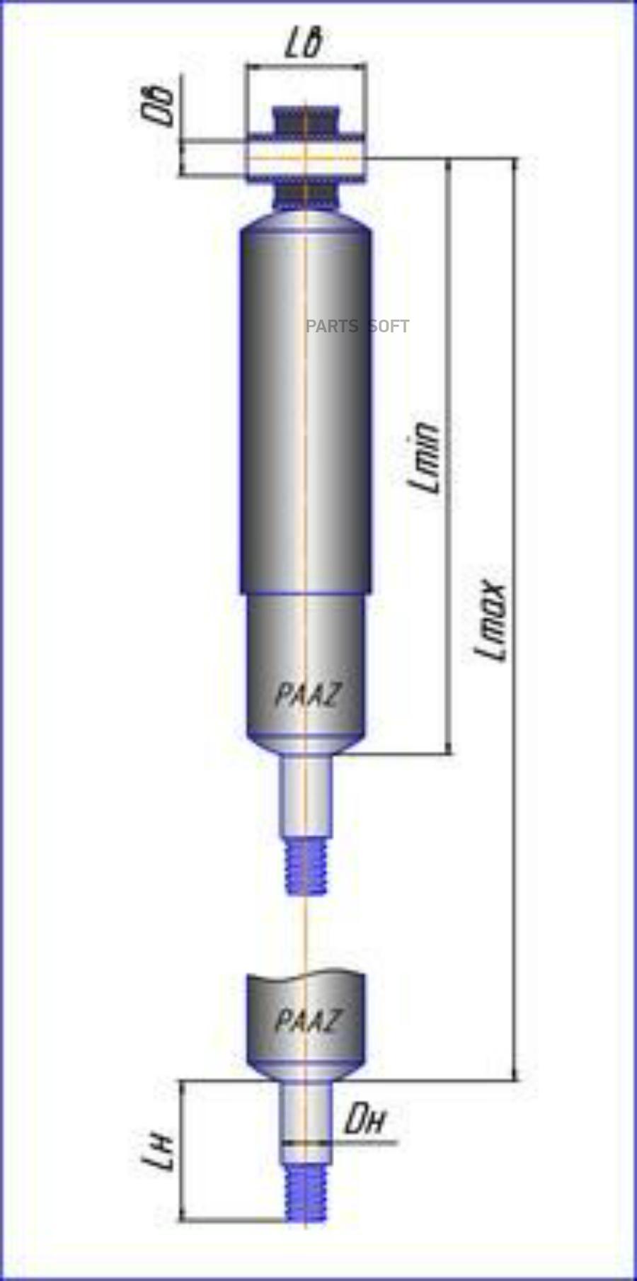 

амортизатор подв. задний! 400-628 O/I 20x45 12x60\ RVI Midlum