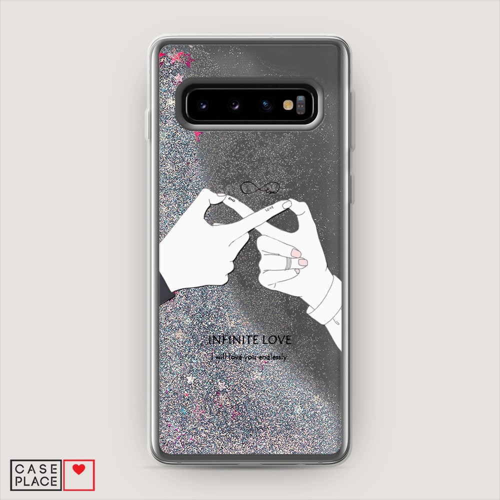

Жидкий чехол с блестками "Любовь навсегда" на Samsung Galaxy S10, 27091-1