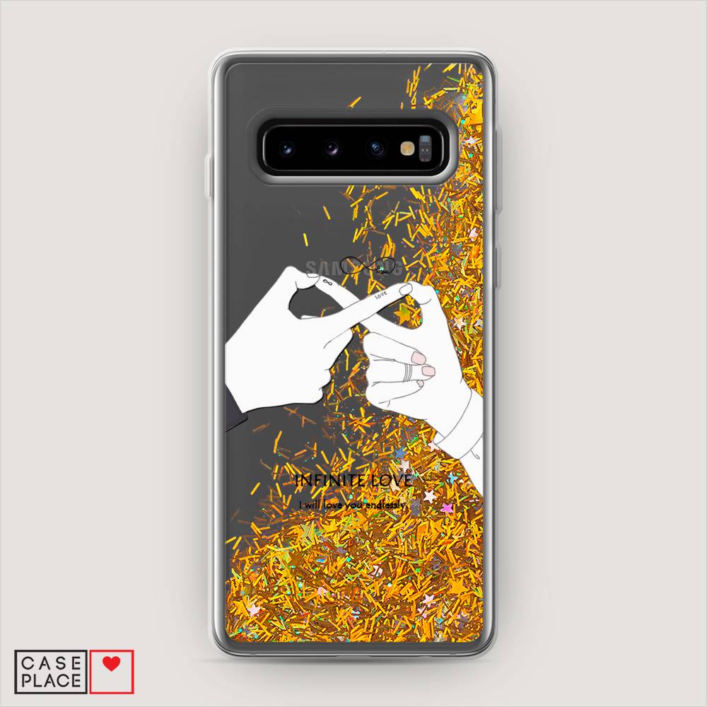 

Жидкий чехол с блестками "Любовь навсегда" на Samsung Galaxy S10, 27090-1