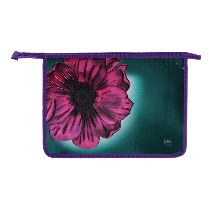 

Папка для труда Calligrata Цветок А4 молния сверху объемный 3D-рисунок с эффектом метал, Разноцветный