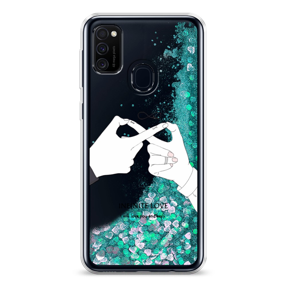 

Жидкий чехол с блестками "Любовь навсегда" на Samsung Galaxy M30s, 29895-1