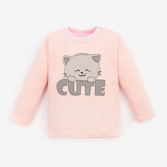 Si baby Кофточка лонгслив для девочки Cute цвет розовый рост 62 см 850₽