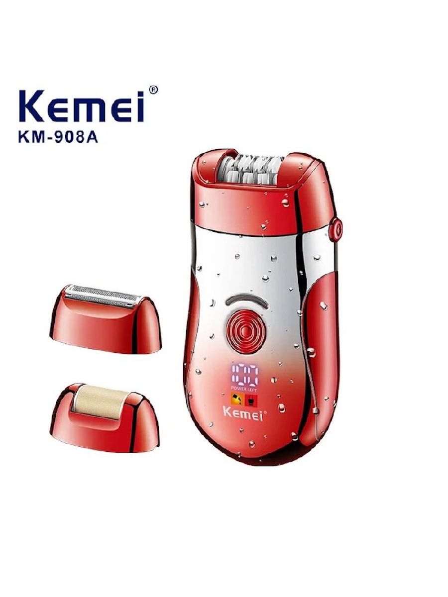 Эпилятор KEMEI KM908A красный 100шт удаление волос нетканый воск бумага рулоны эпилятор восковая полоска бумага рулон тело средство для удаления волос подушечки