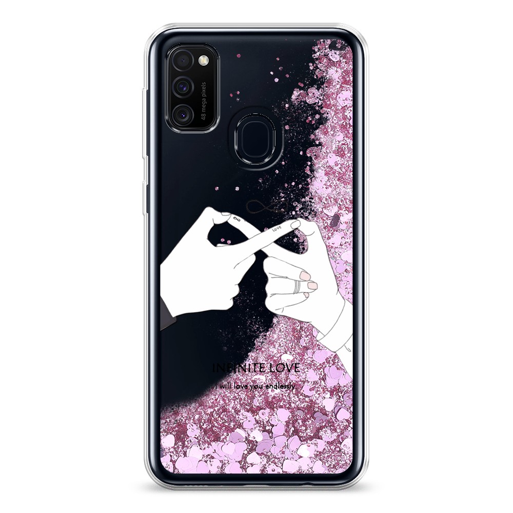 

Жидкий чехол с блестками "Любовь навсегда" на Samsung Galaxy M21, 29794-1