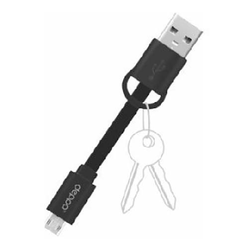 Дата-кабель брелок Deppa USB - micro USB, 0,09 м, черный