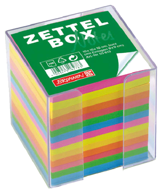 Куб Brunnen, для заметок в боксе, 9.5 x 9.5 x 9.5 см, 700 листов Цветной
