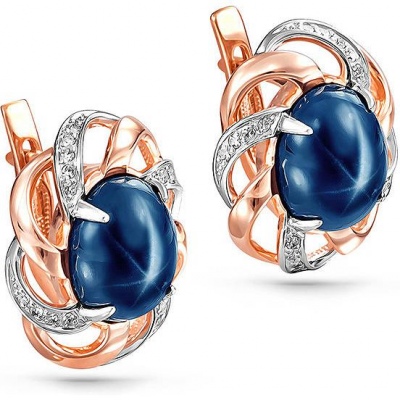 

Серьги из красного золота с бриллиантом/сапфиром Kabarovsky 12-01087-1400, 12-01087-1400