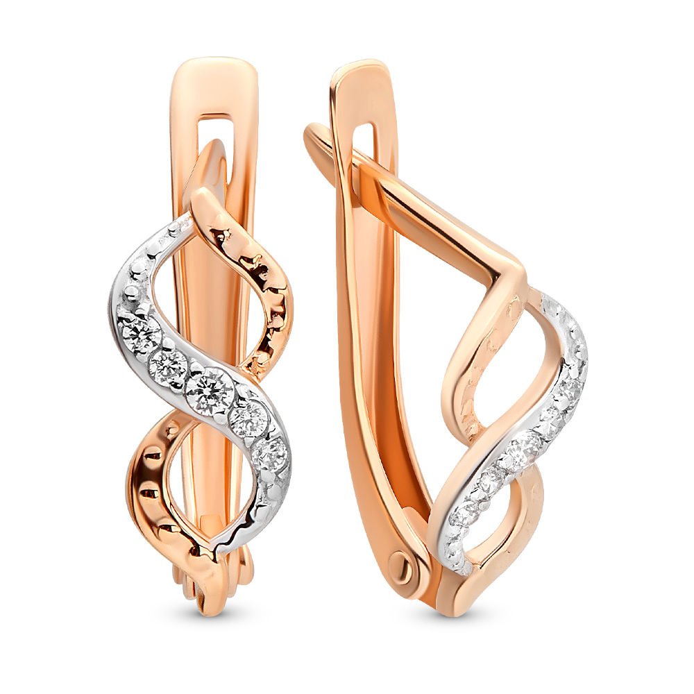 

Серьги из красного золота 585Gold 302004406, фианит, 302004406