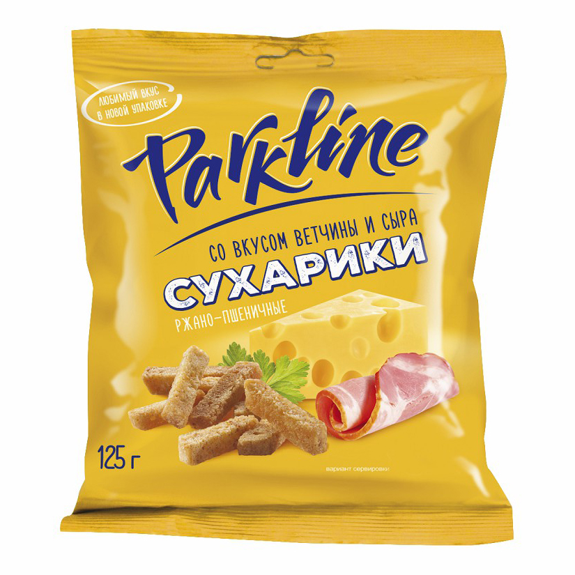 

Сухарики ржано-пшеничные Parkline со вкусом ветчины и сыра 125 г