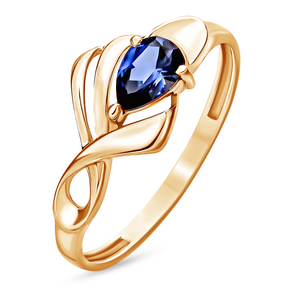 

Кольцо из красного золота р. , 585Gold 101015647, сапфир искусственный, 101015647
