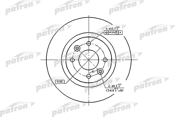 

Тормозной диск PATRON PBD1017