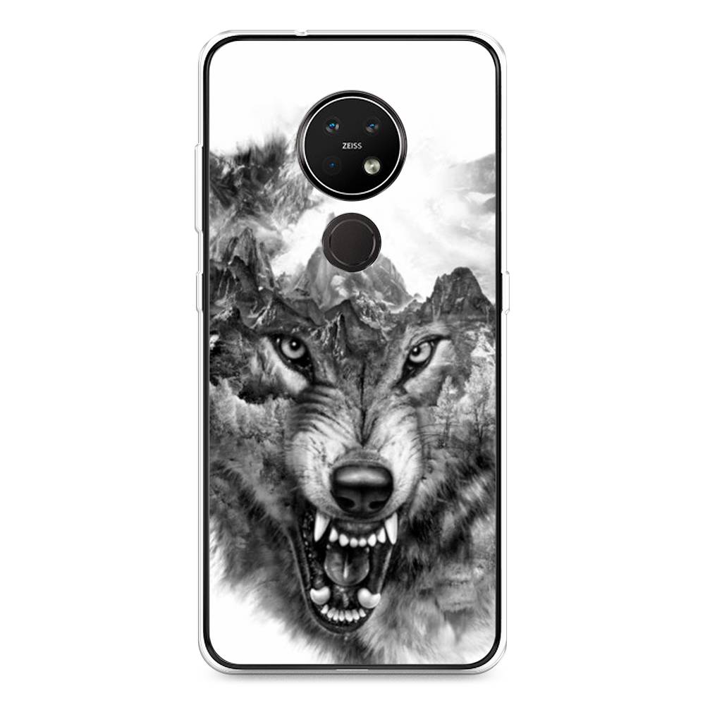 

Чехол Awog на Nokia 7.2 / Нокиа 7.2 "Волк в горах", Серый;белый;бежевый, 123150-1