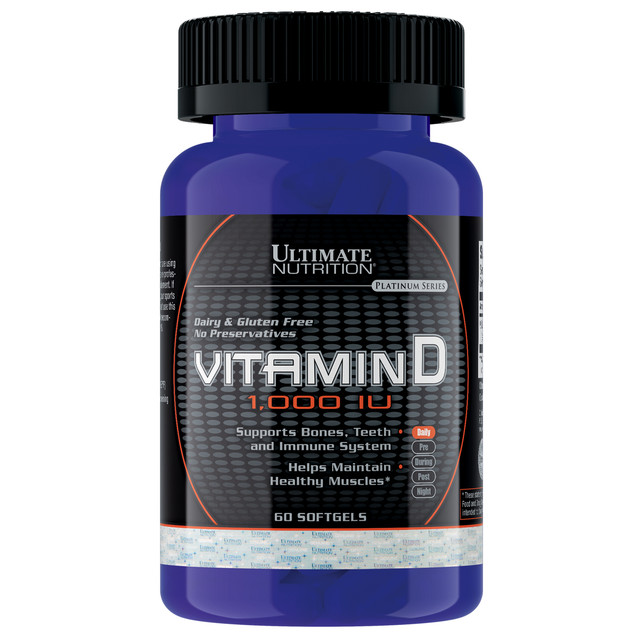 фото Витамин d ultimate nutrition vitamin d 60 капс (в виде холекальциферола)-1000 ме (25 мкг)