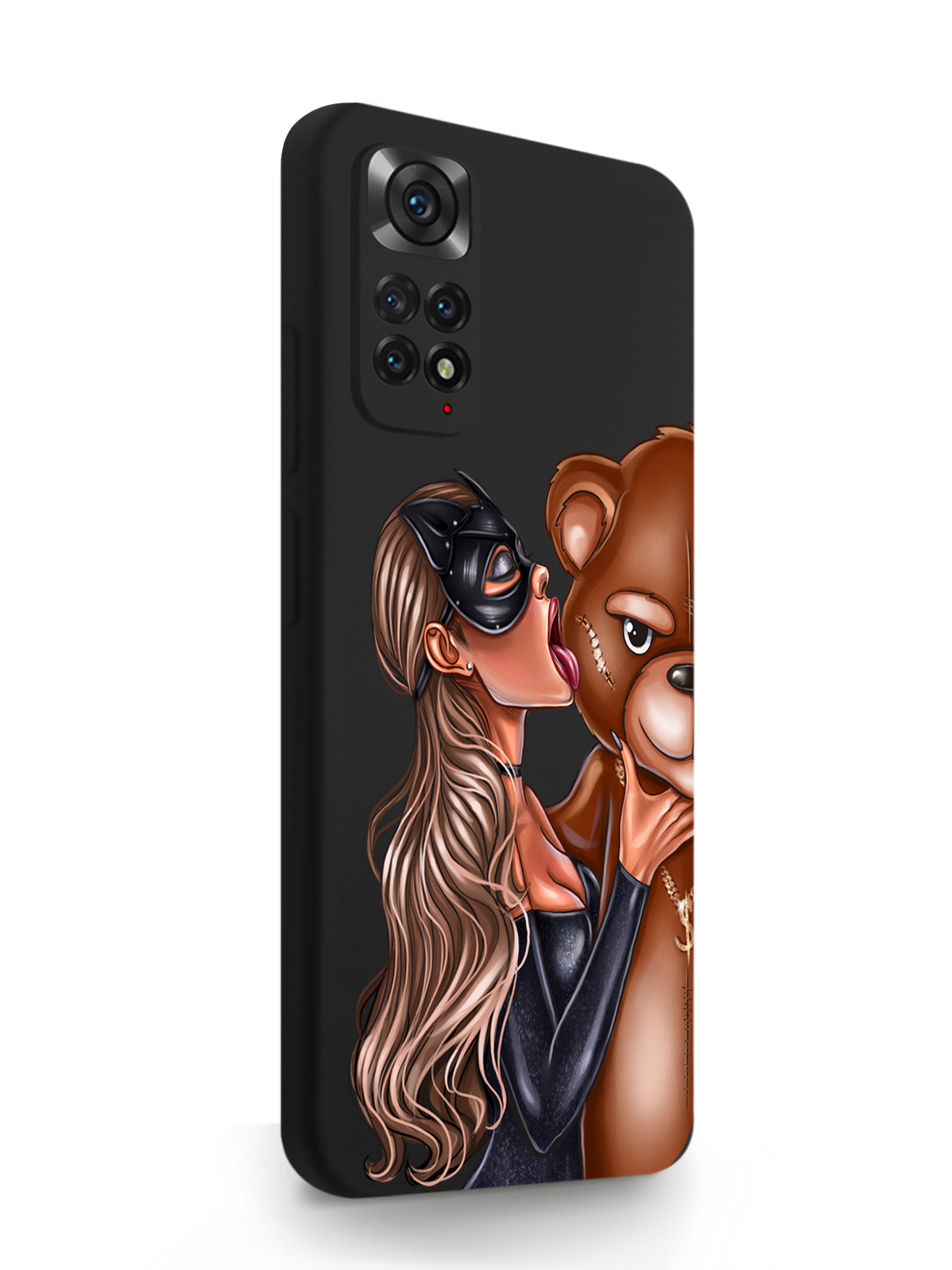 

Чехол Borzo.Moscow Xiaomi Redmi Note 11 Pro 4G Кошечка и мишка черный, Черный;коричневый, Xiaomi Redmi Note 11 Pro 4G Кошечка и мишка