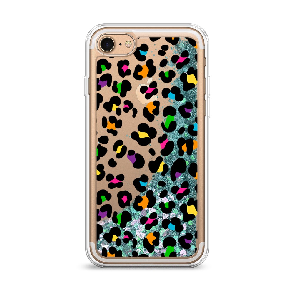 

Жидкий чехол с блестками "Яркий леопард" на Apple iPhone 8, 10895-1