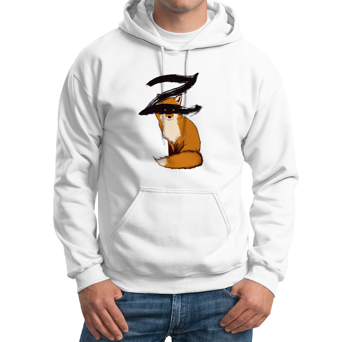 

Худи унисекс CoolPodarok Животные Рыжий Лис Zorro белое 60 RU, Белый, 0M015912