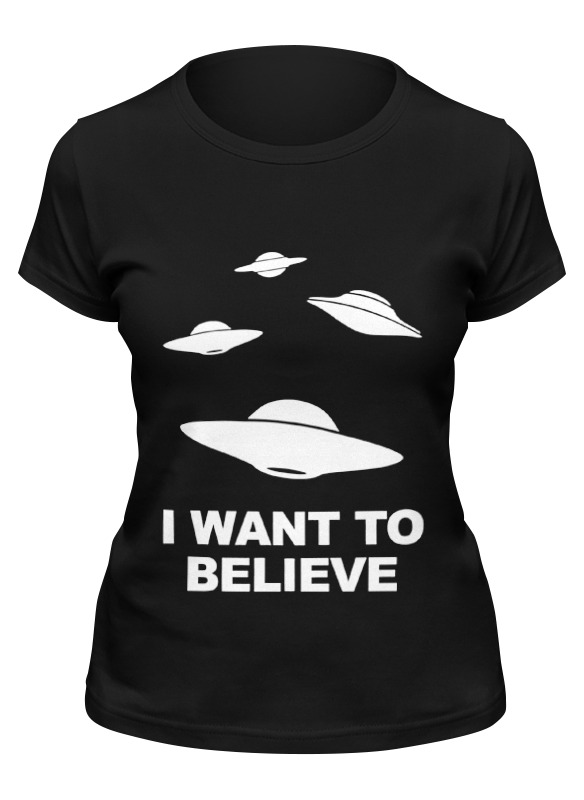 

Футболка женская Printio I want to believe (x-files) черная XL, Черный, I want to believe (x-files)