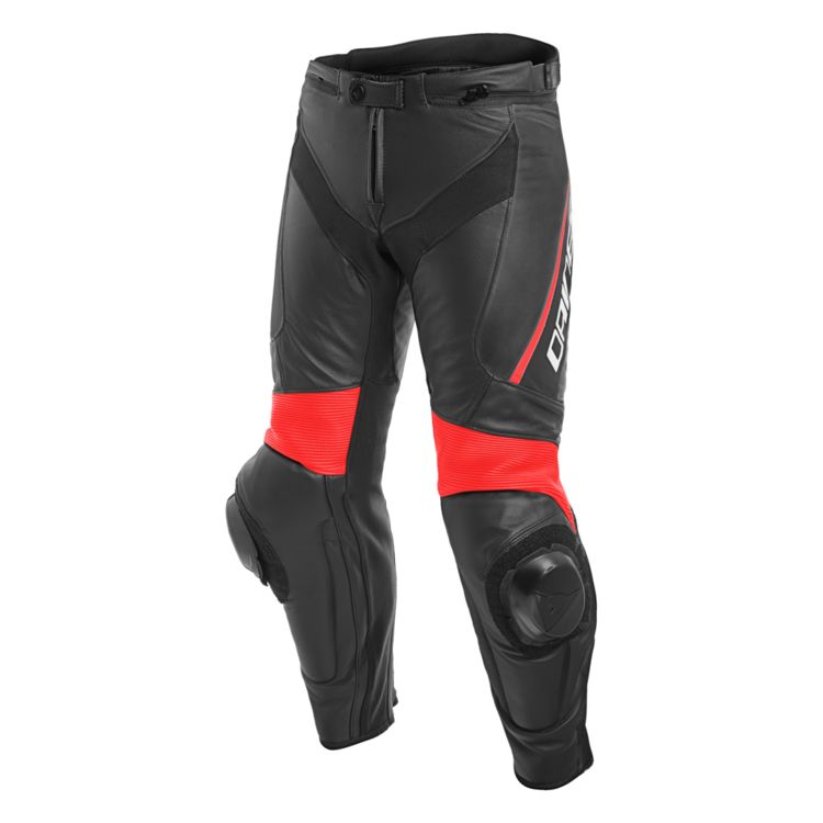 Брюки кожаные Dainese DELTA 3 Black/Black/Fluo-Red 52