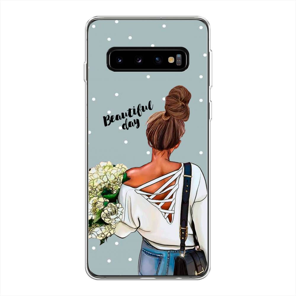 

Чехол Awog на Samsung Galaxy S10 + "Beautiful day", Голубой;коричневый;бежевый, 27150-6