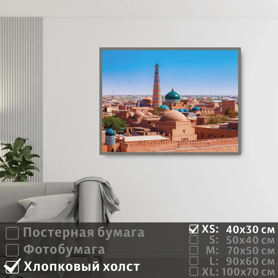 

Постер на холсте ПолиЦентр Панорама восточного города 40х30 см, ПанорамаВосточногоГорода