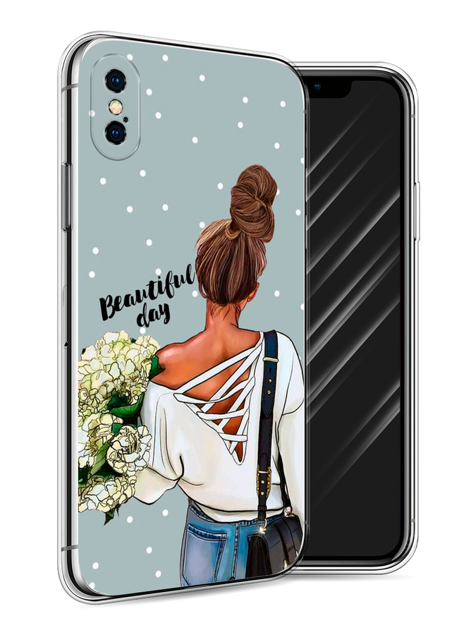

Чехол Awog на Apple iPhone X (10) / Айфон X (10) "Beautiful day", Голубой;коричневый;бежевый, 11050-6