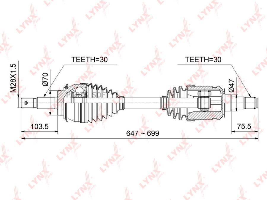 

Привод в сборе TOYOTA Land Cruiser Prado(120) 3.0D-4.0 02-09, LEXUS GX470 01-09